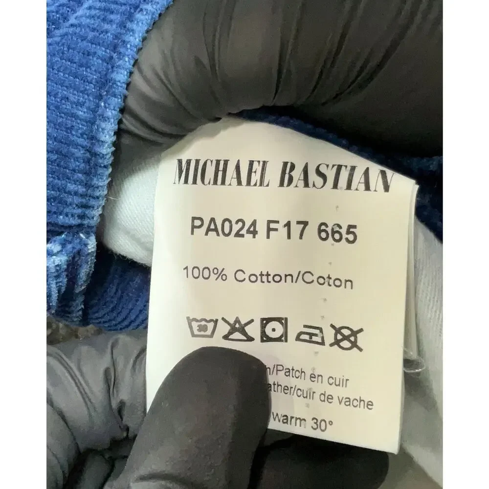 NWT Michael Bastian Blue Corduroy Slim Pants 46 US 30
